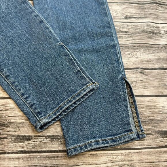 Old Navy Women's High-Rise O.G. Straight Leg Jeans Ankle Slit Blue Denim 2 Zip - Picture 7 of 12